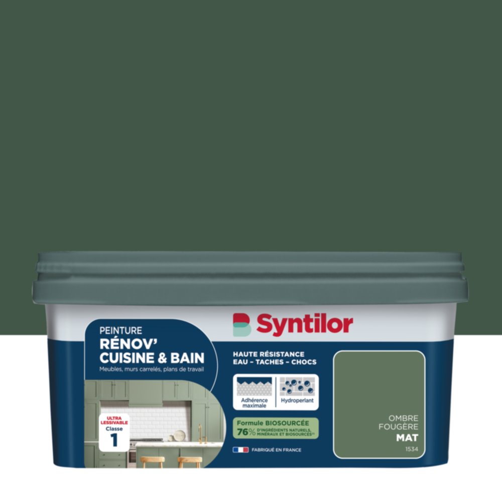 Peinture Rénov' Cuisine & Bain Biosourcee Ombre Fougere mat 2L - SYNTILOR