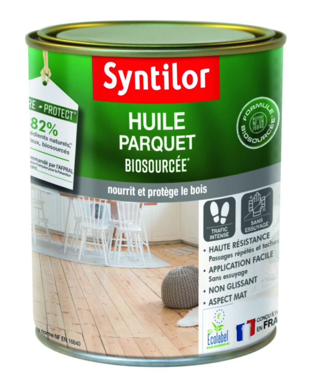 Huile Parquet Biosourcée Naturel Mat 1L Syntilor