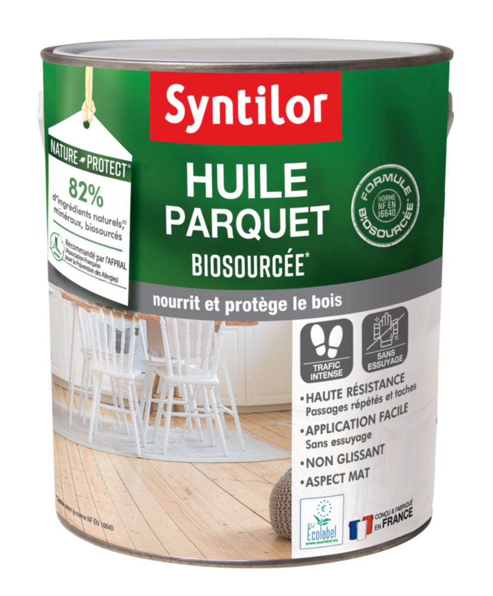 Huile Parquet Biosourcée Naturel Mat 2,5L Syntilor