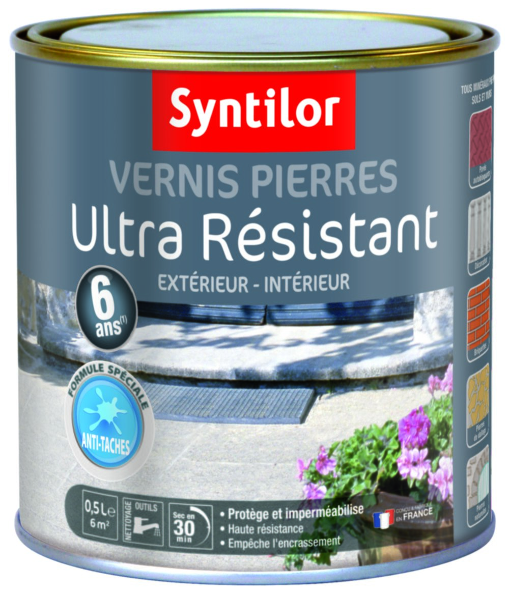 Vernis Pierres Ultra Résistant 6 ans 0,5L Incolore Mat Syntilor