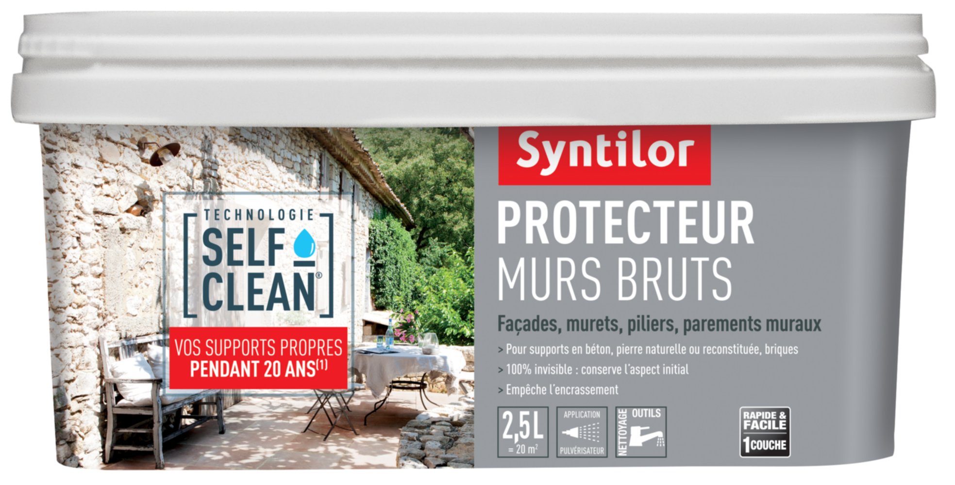 Protecteur Murs Bruts Self Clean 2L5 Inc Syntilor