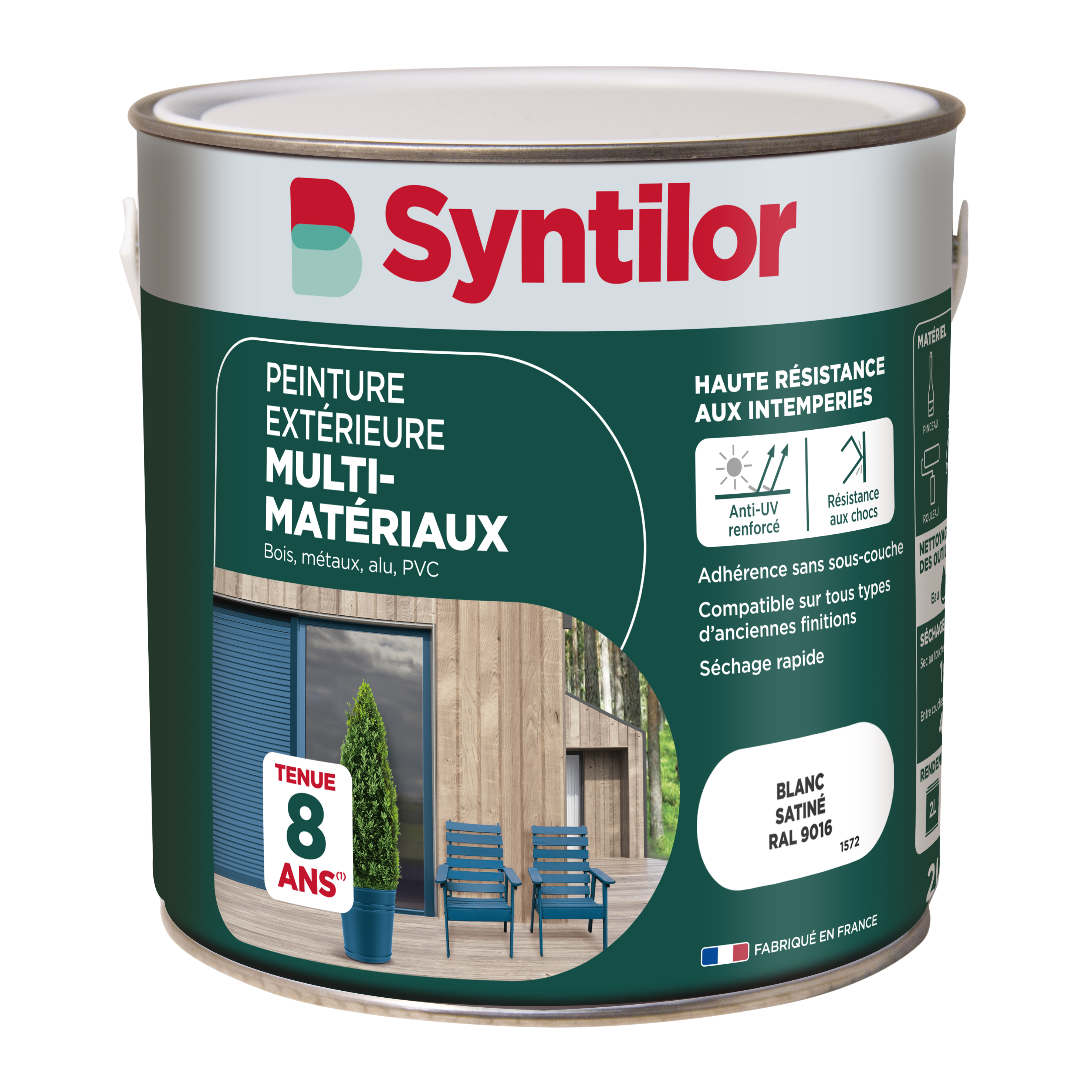 Peinture extérieure multimatériaux 2L Blanc satiné- SYNTILOR