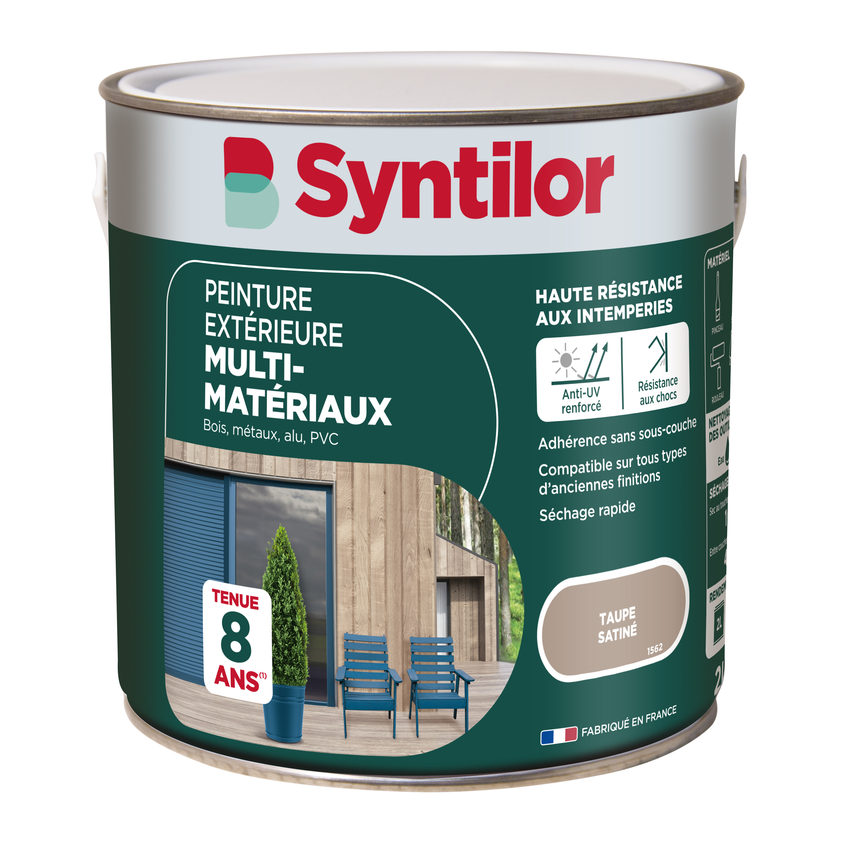 Peinture extérieure multimatériaux 2L taupe satiné - SYNTILOR