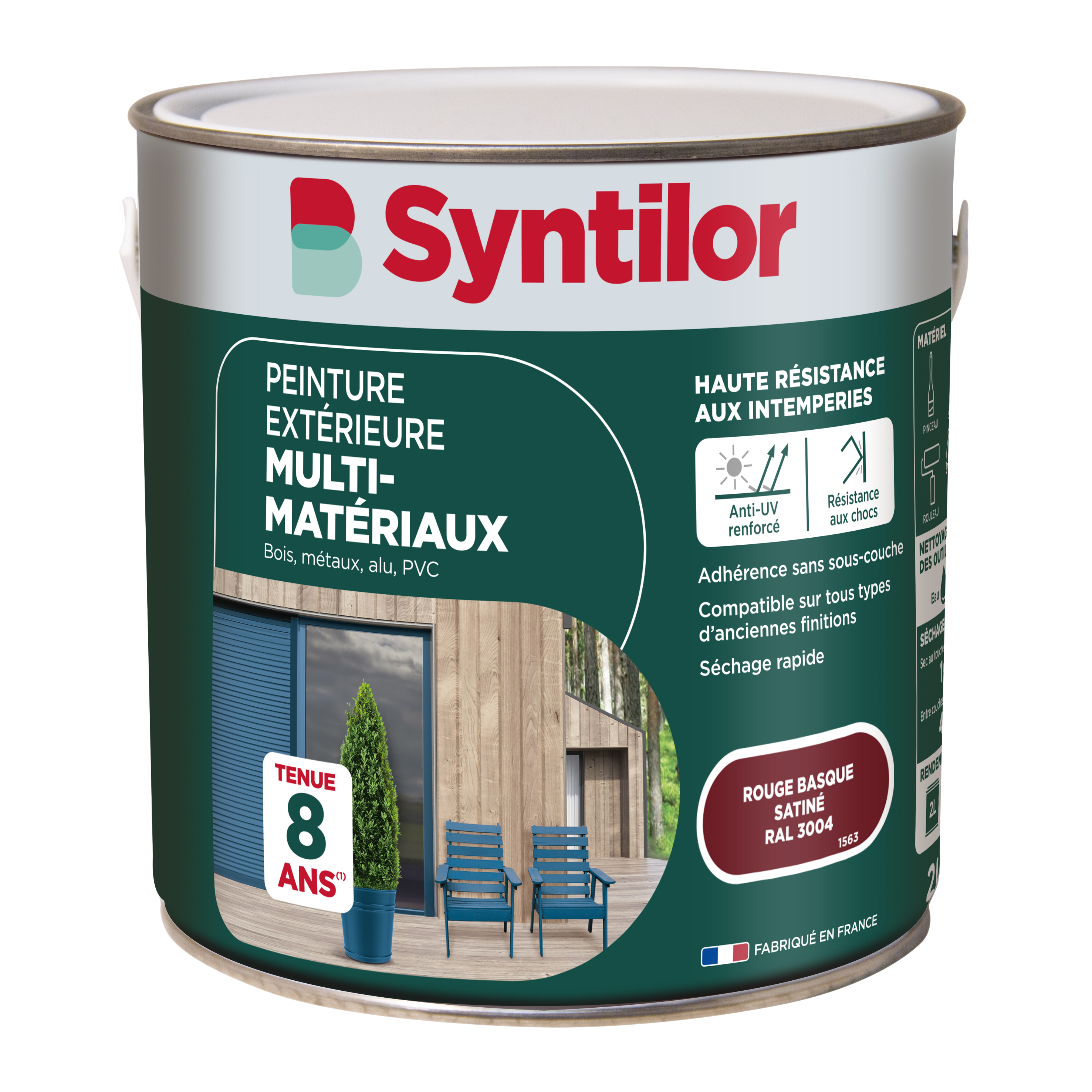 Peinture extérieure multimatériaux 2L Rouge basque - SYNTILOR