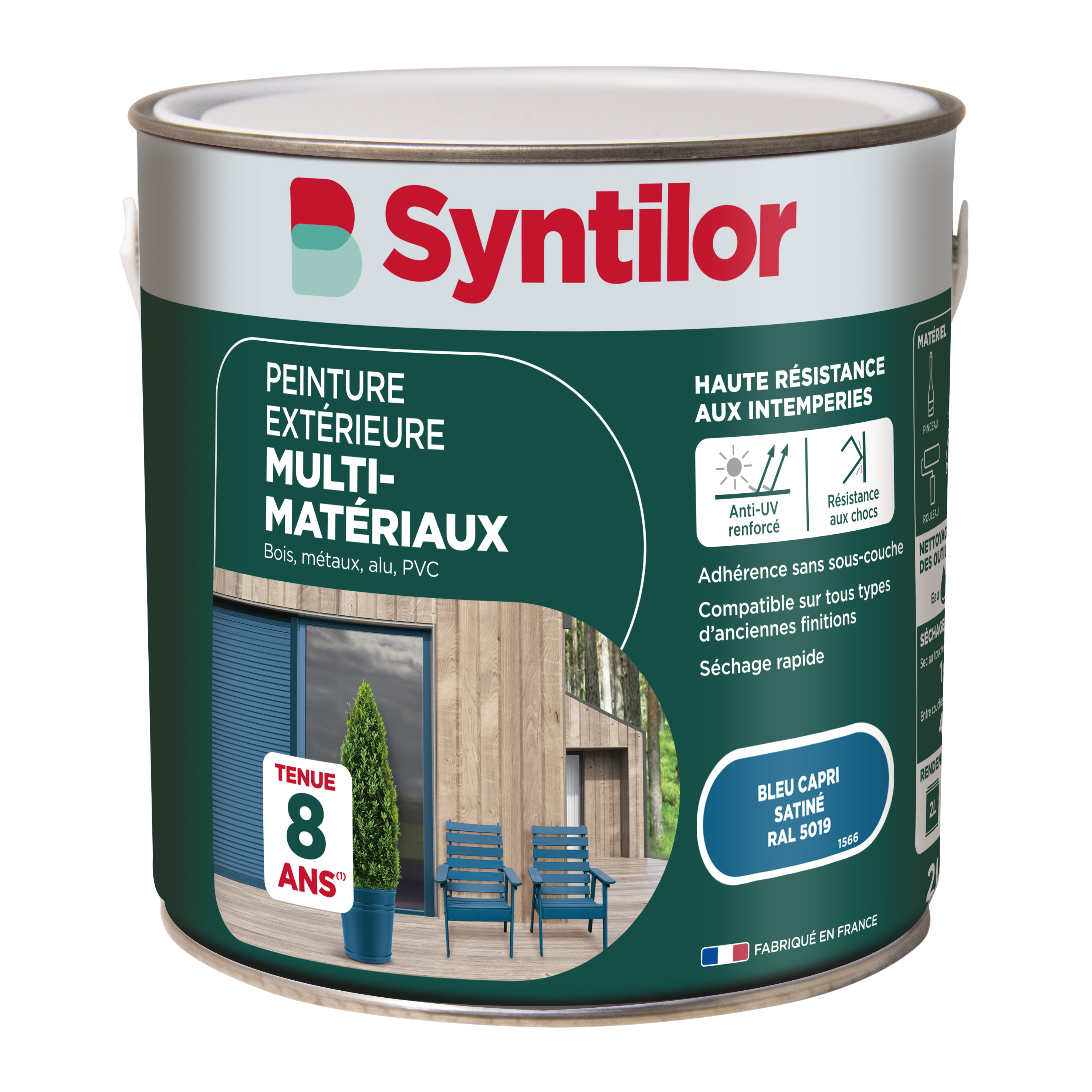 Peinture Multi-Matériaux 2L Bleu Capri Syntilor