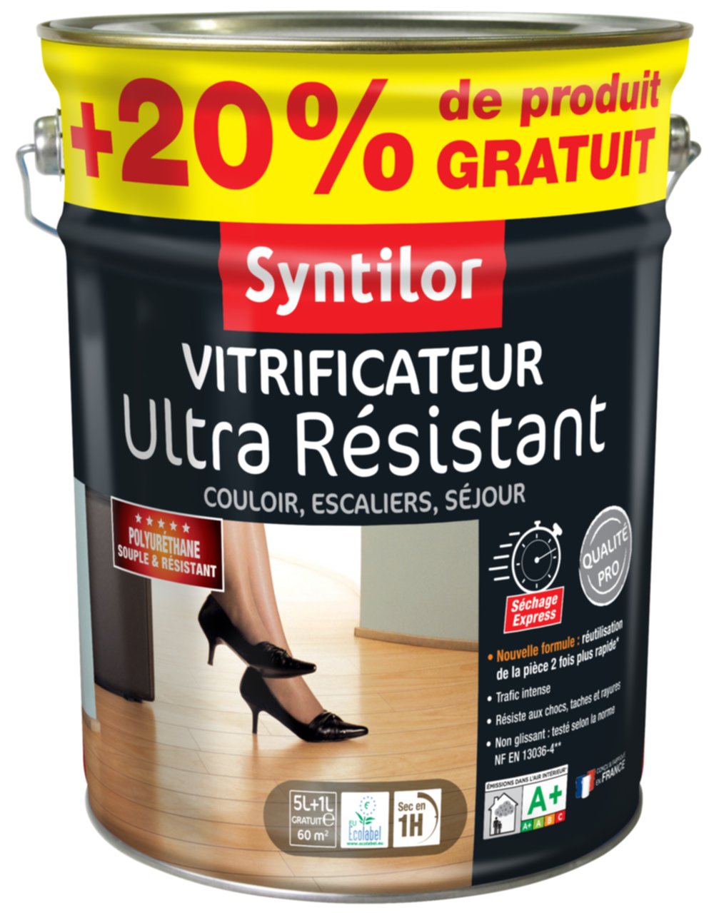 Vitrificateur Ultra Résistant 5L+20% Chêne Ciré Syntilor