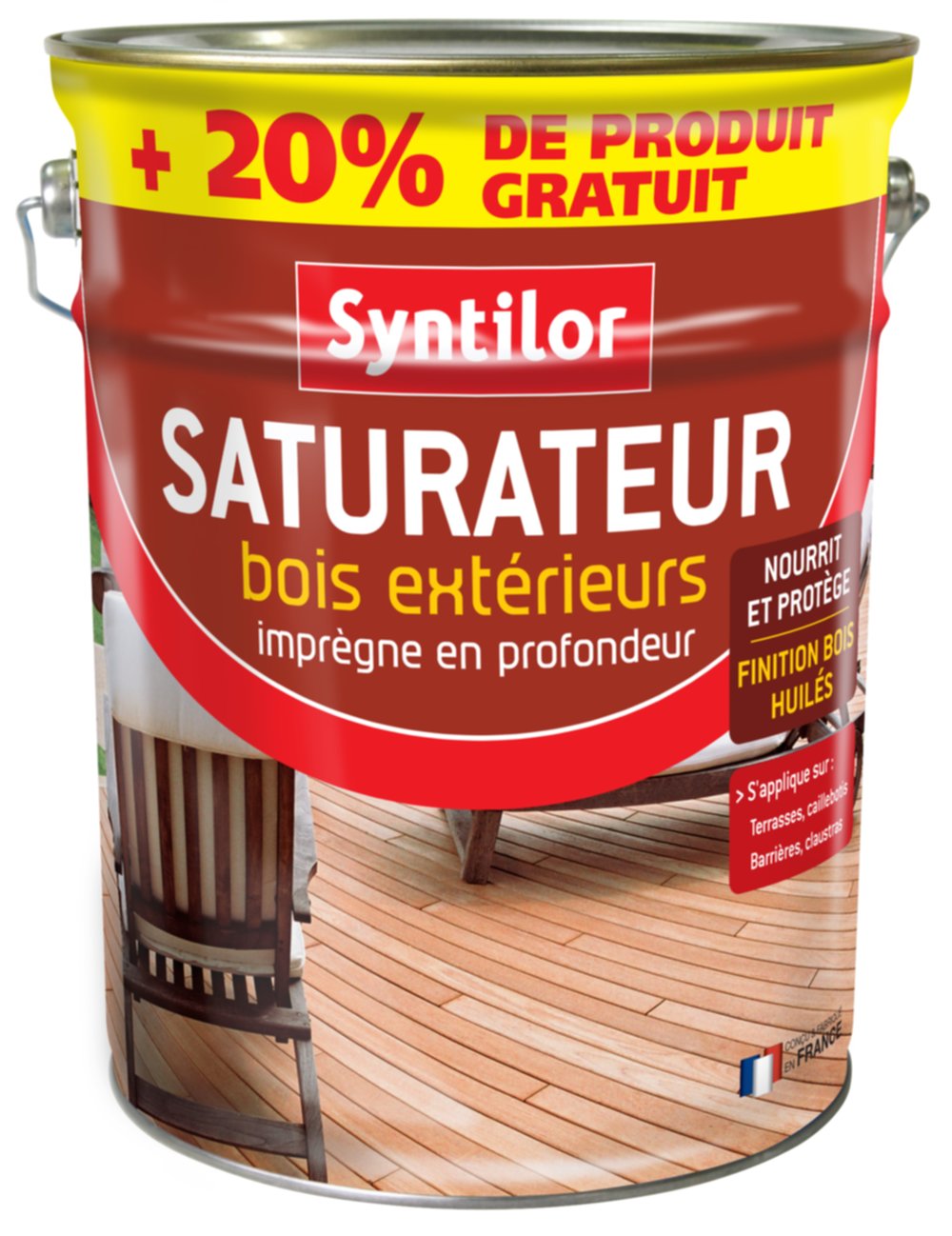 Saturateur Bois Extérieur Incolore 5L+20% Syntilor