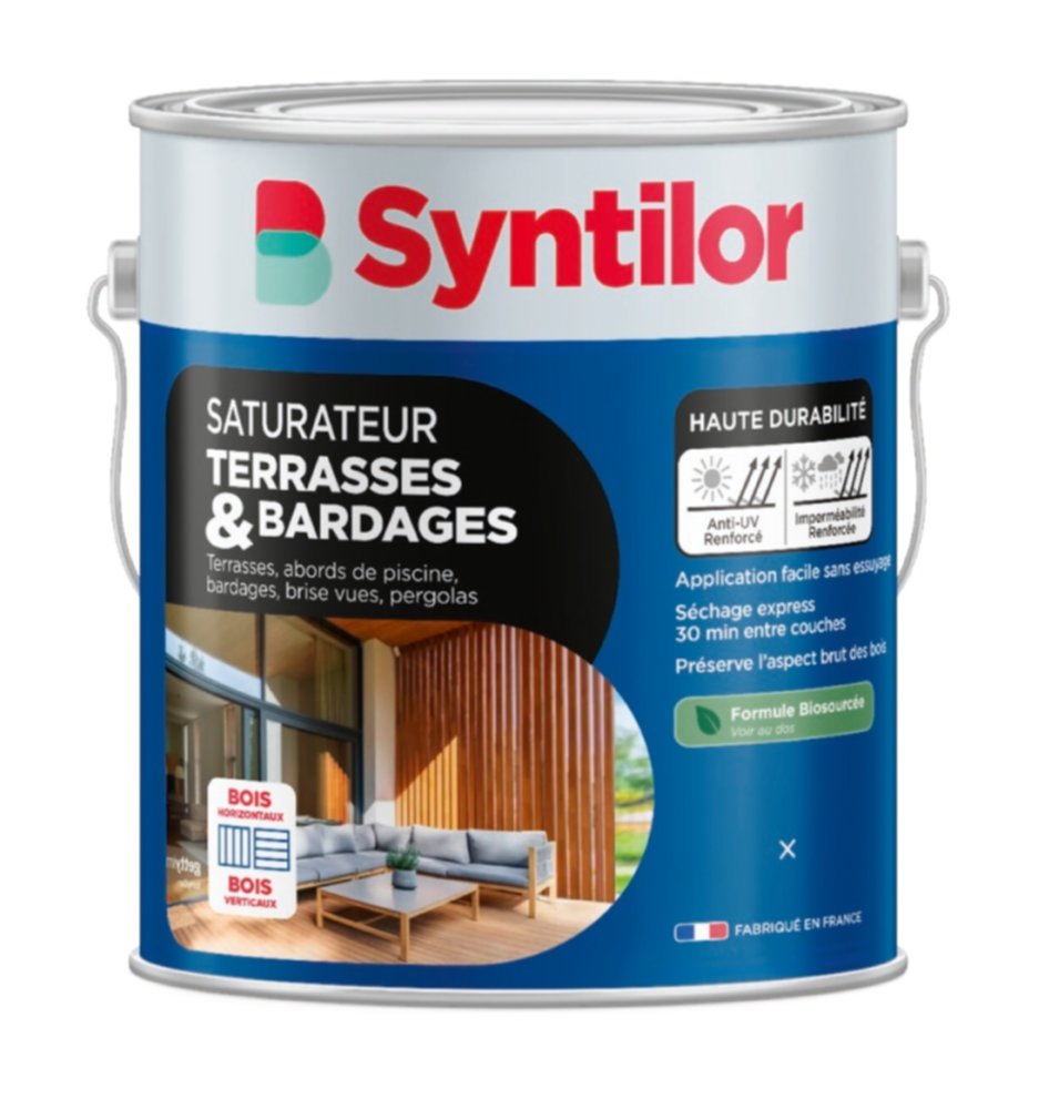 Saturateur 2en1 Terrasses & Bardages Naturel Mat 5L - SYNTILOR