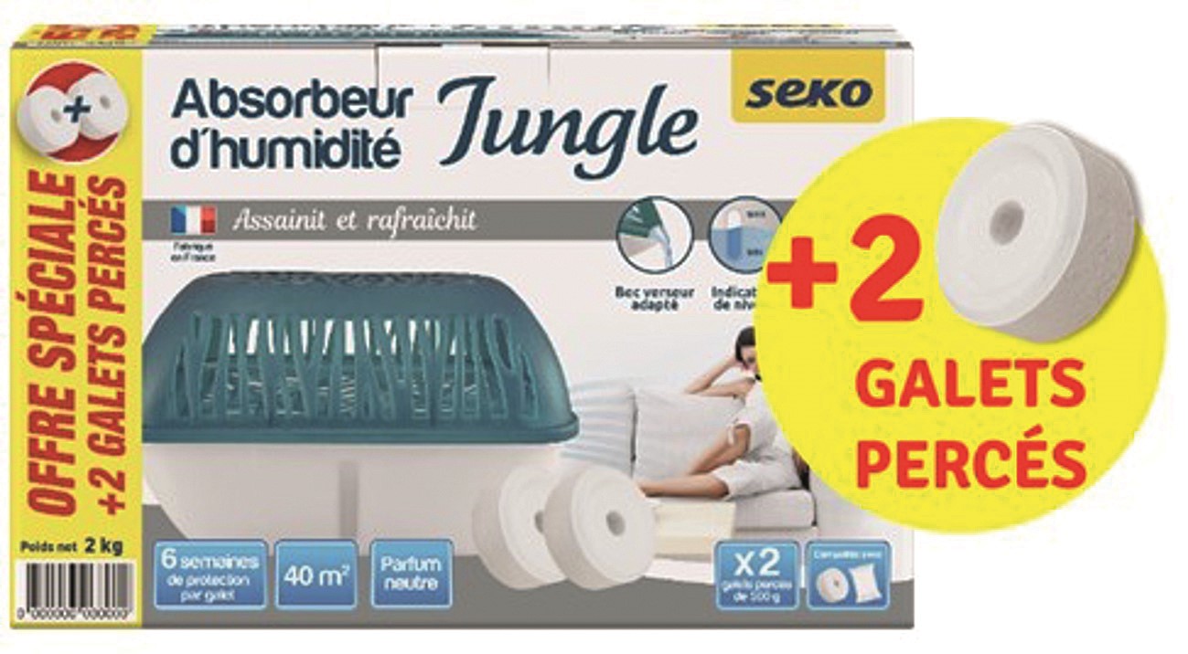 Absorbeur d'humidité large Jungle + 2 galets absorbeurs