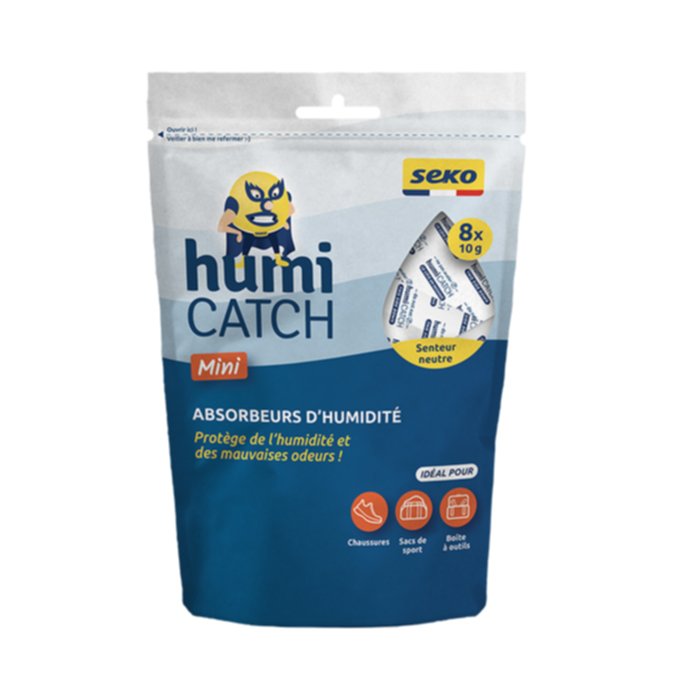 Absorbeurs d'humidité HumiCatch Mini senteur neutre 8x10gr - SEKO