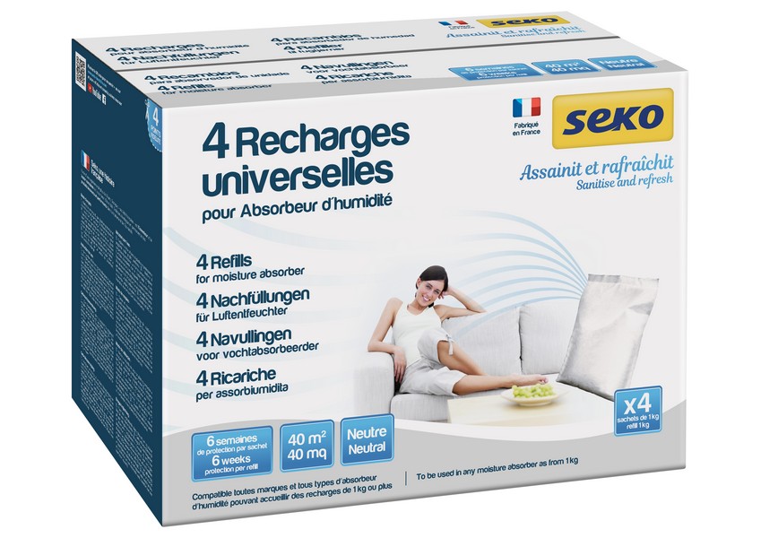 Lot de 4 recharges sachets de 1 kg neutre