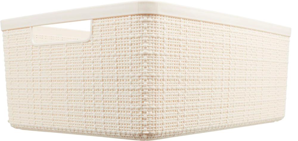 Panière jute rectangulaire en plastique 12L beige