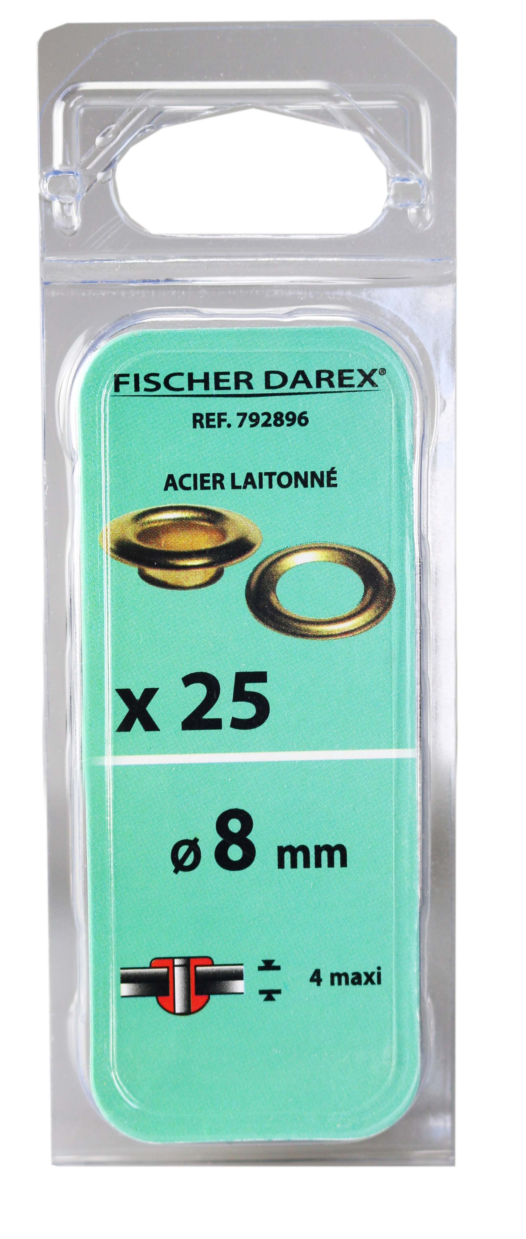 Oeillet x25 8mm laiton