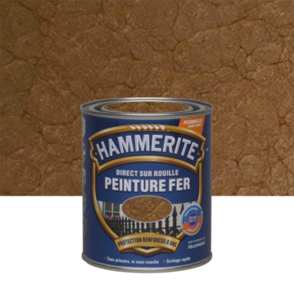 Peinture Métal Direct Sur Rouille Effet Martelé Cuivre 0,75L - HAMMERITE