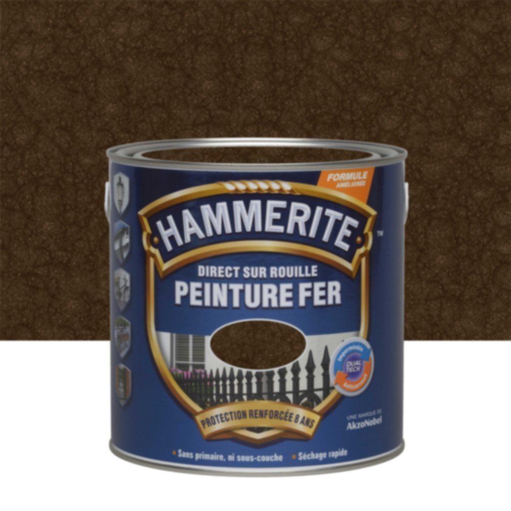 Peinture Métal Direct Sur Rouille Effet Martelé Châtaigne 2,5L - HAMMERITE