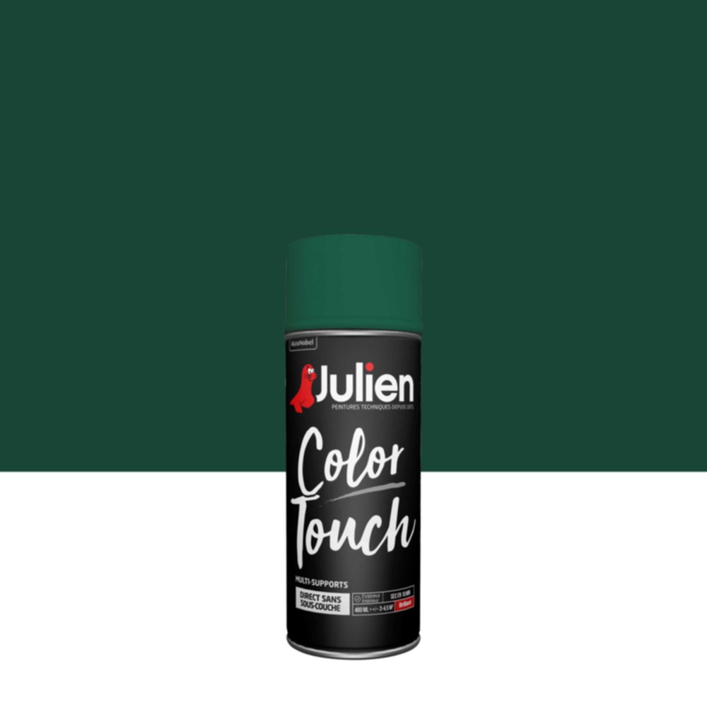 Peinture aérosol Multi-supports Color Touch Vert Basque Brillant 400ml - JULIEN