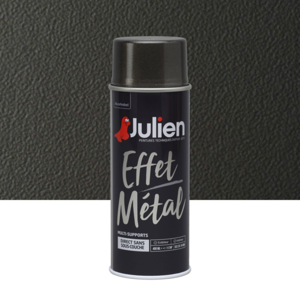 Peinture aérosol Multi-supports Color Touch Effet Métallisé Noir 400ml - JULIEN