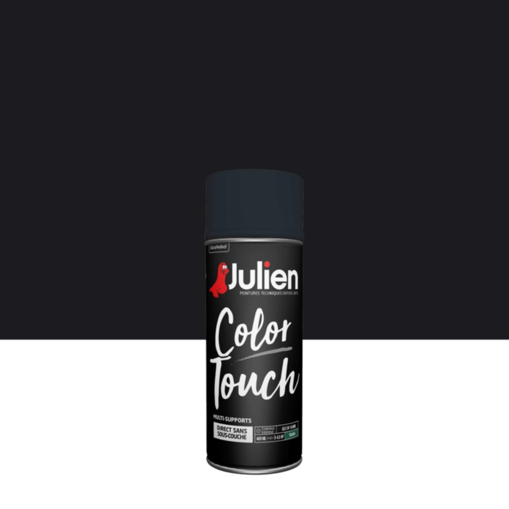 Peinture aérosol Multi-supports Color Touch Noir Satin 400ml - JULIEN