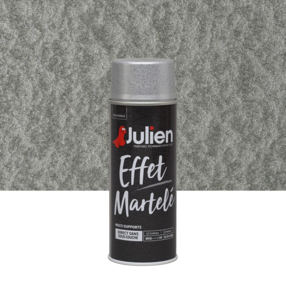 Peinture aérosol Multi-supports Color Touch Effet Martelé Gris 400ml - JULIEN