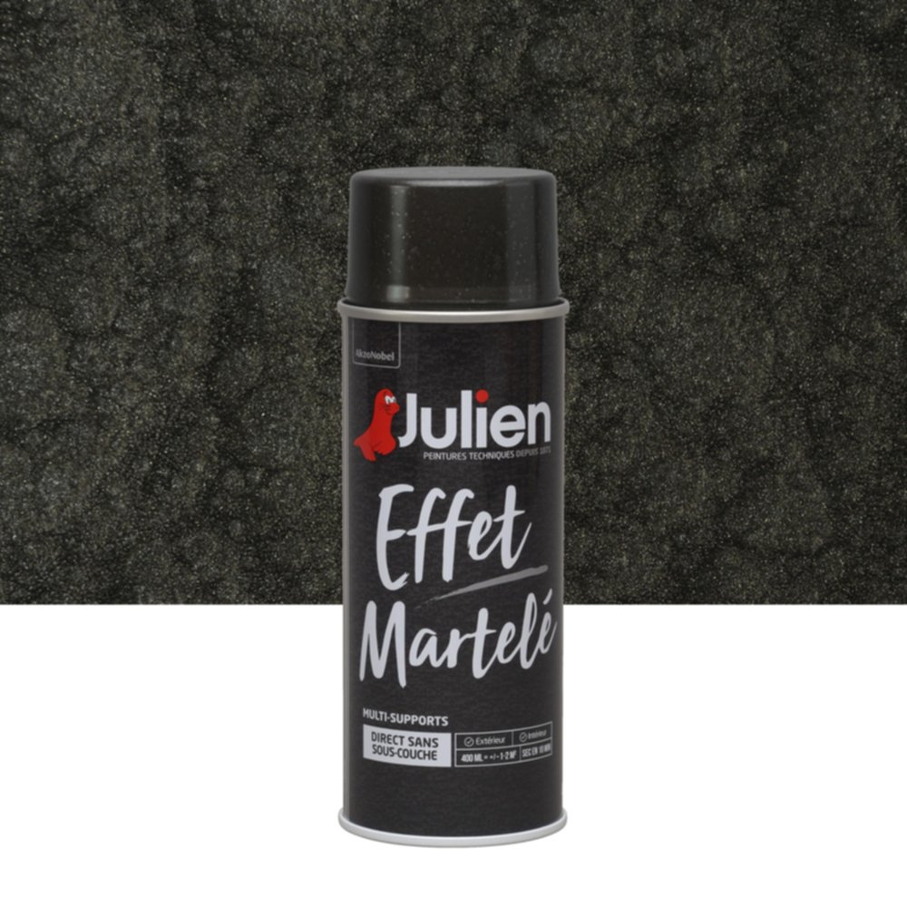 Peinture aérosol Multi-supports Color Touch Effet Martelé Noir 400ml - JULIEN