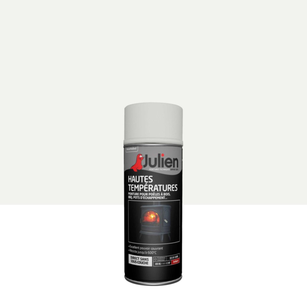 Peinture aérosol Hautes Temperatures Blanc Brillant 400ml - JULIEN