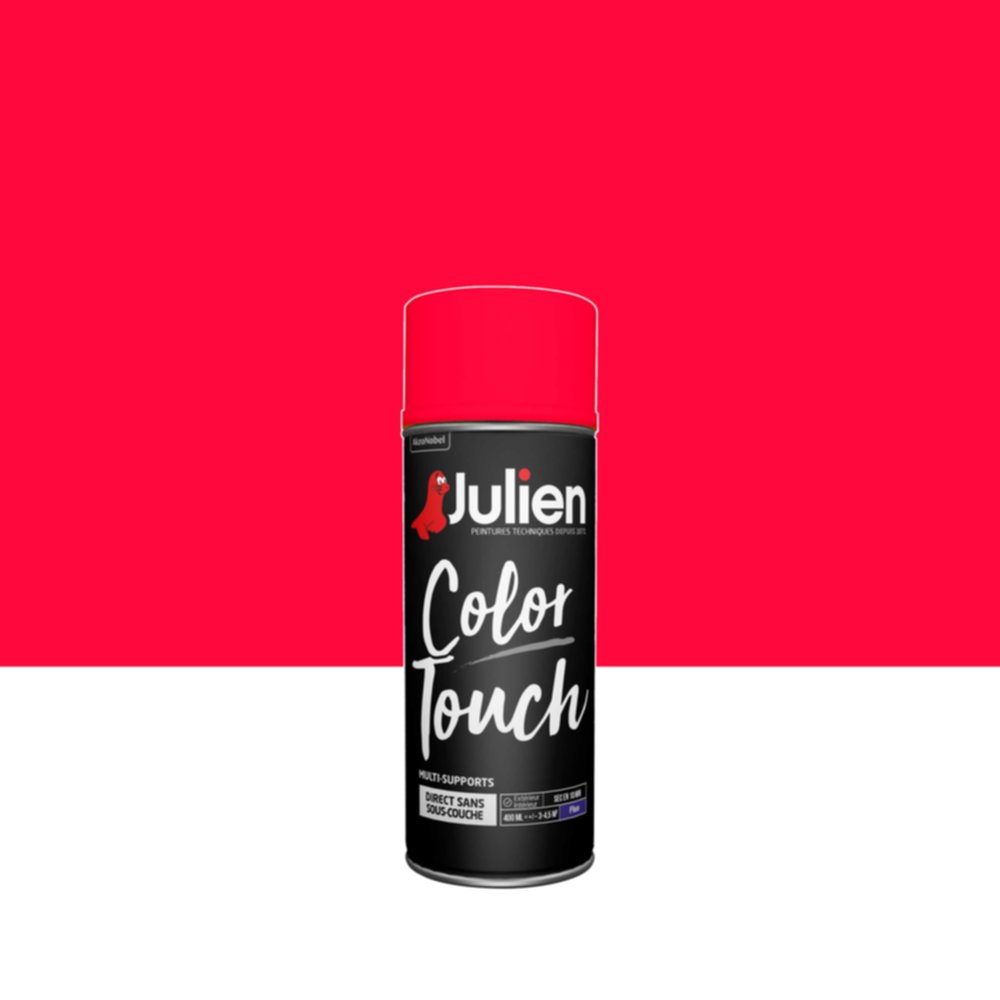 Peinture aérosol Multi-supports Color Touch Fluo Fluo Rose 400ml - JULIEN