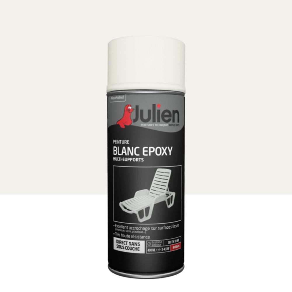 Peinture aérosol Haute Performance Epoxy Blanc Brillant 400ml - JULIEN