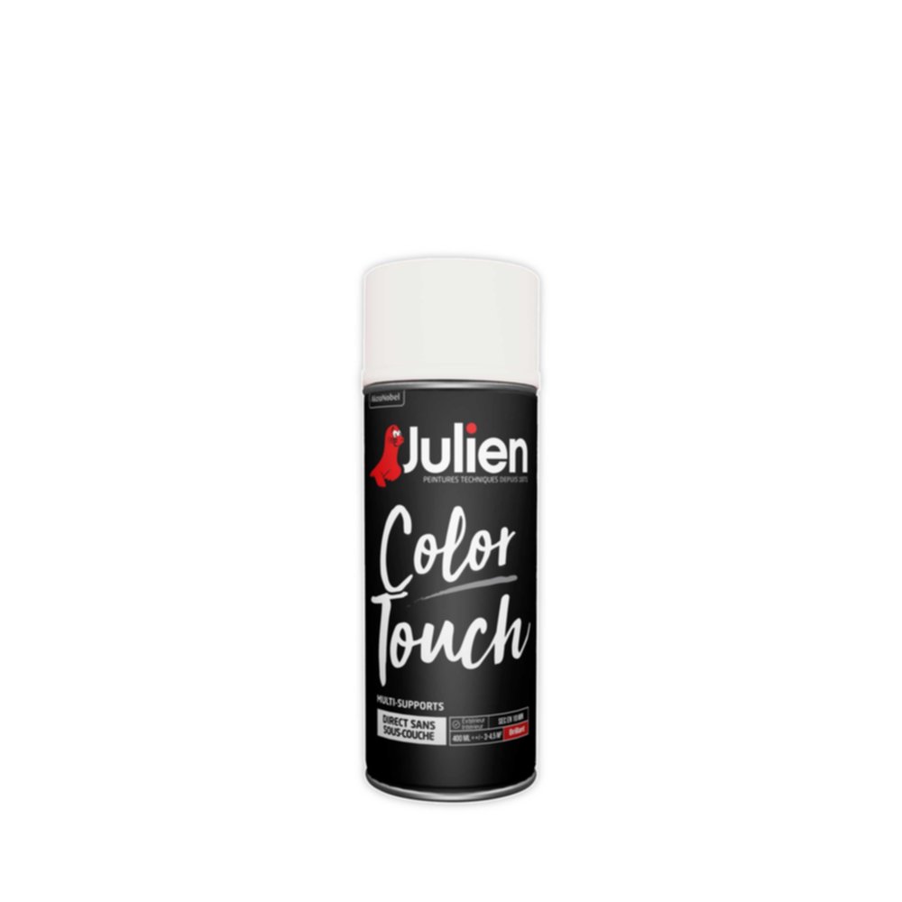 Peinture aérosol Multi-supports Color Touch Blanc Brillant 600ml - JULIEN