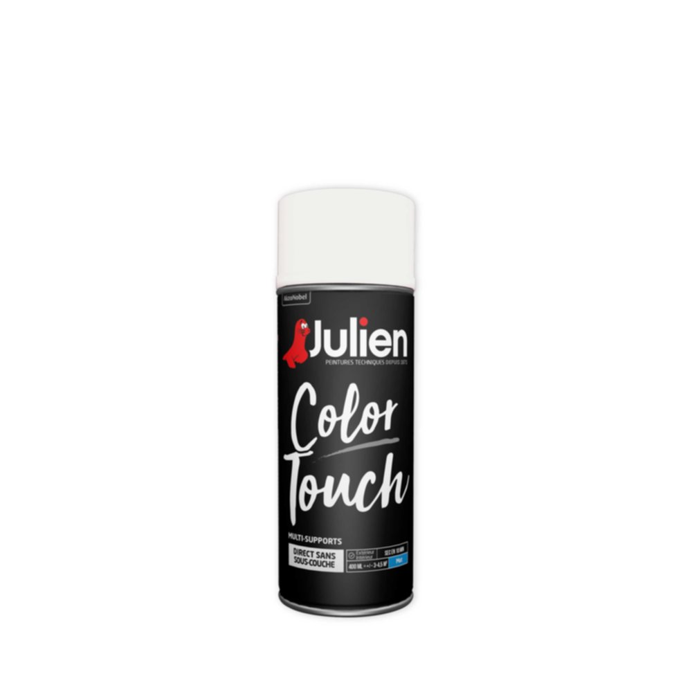 Peinture aérosol Multi-supports Color Touch Blanc Mat 600ml - JULIEN