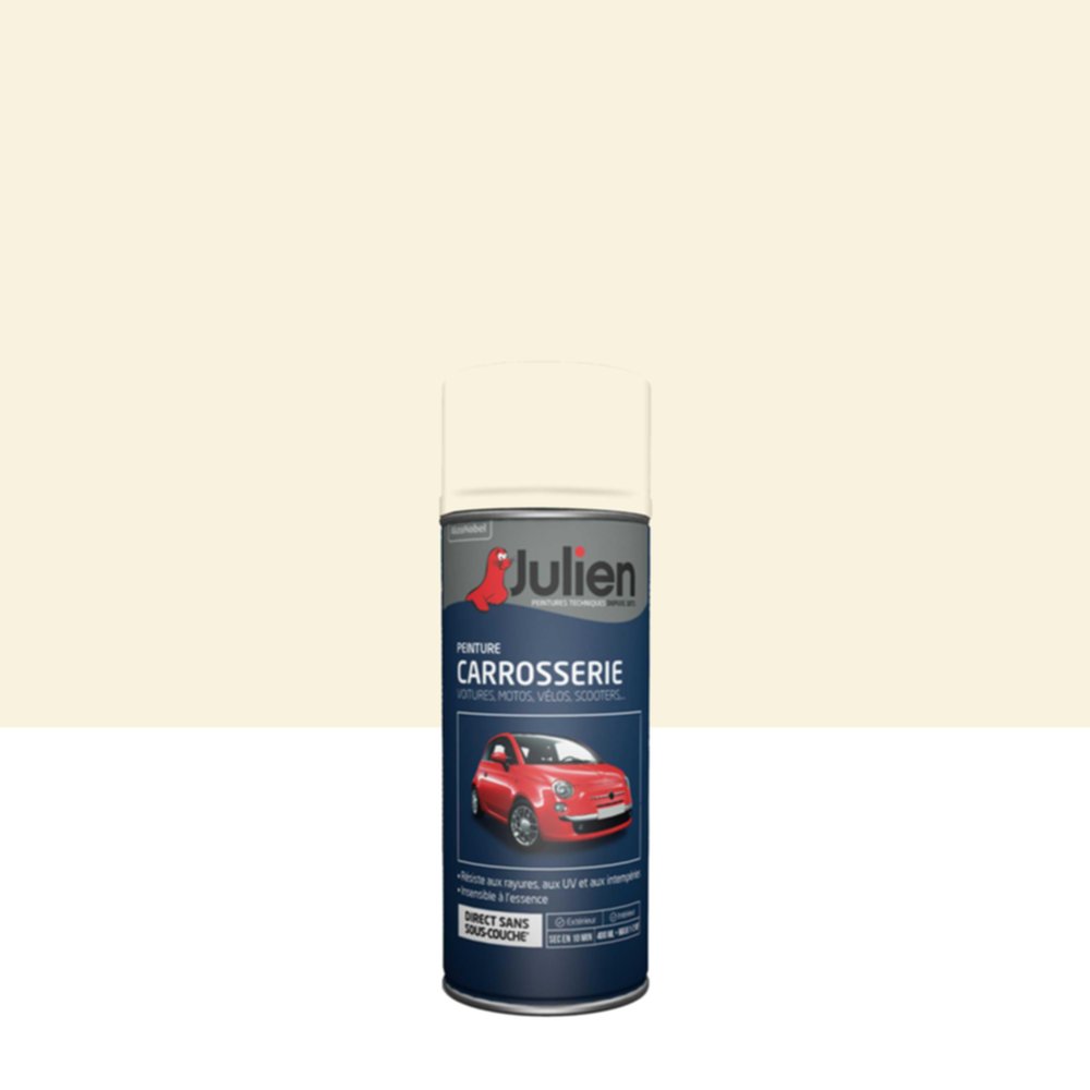 Peinture aérosol Carrosserie Blanc Creme Brillant 400ml - JULIEN