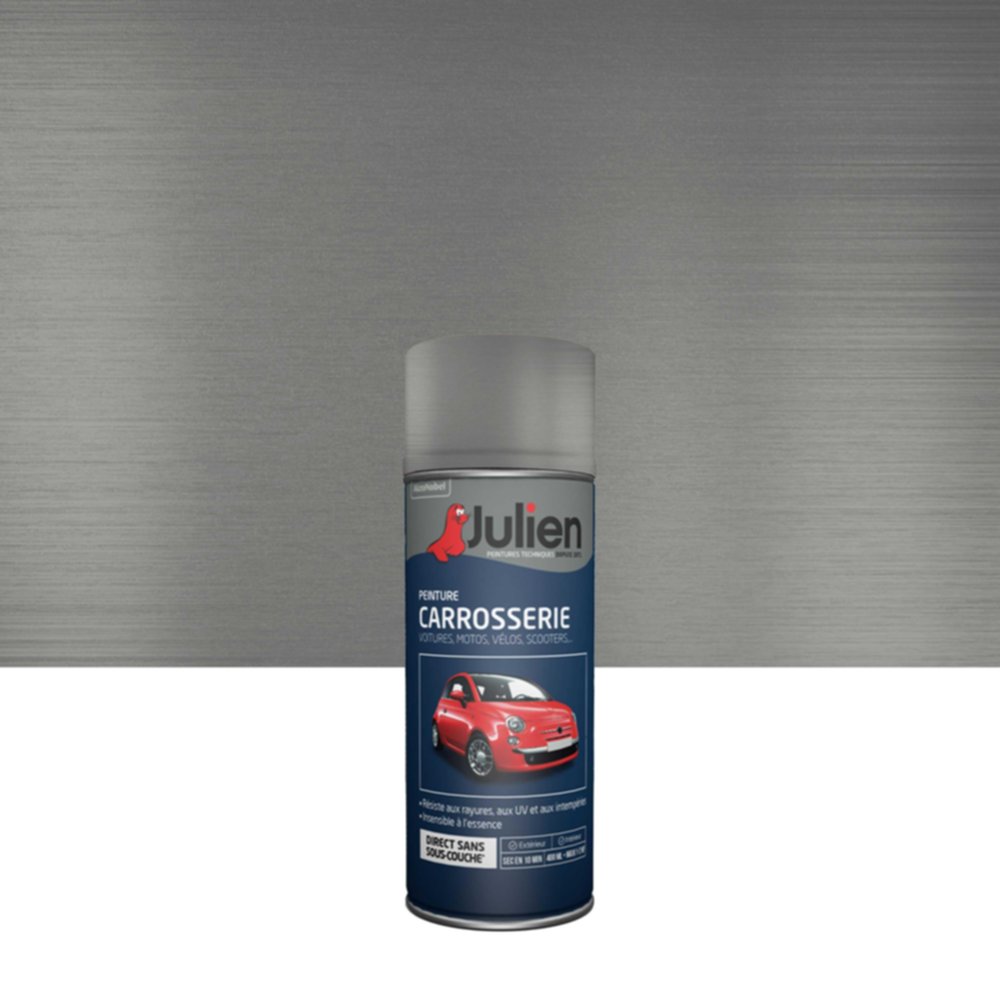 Peinture aérosol Carrosserie Métallisé Blanc Argente 400ml - JULIEN