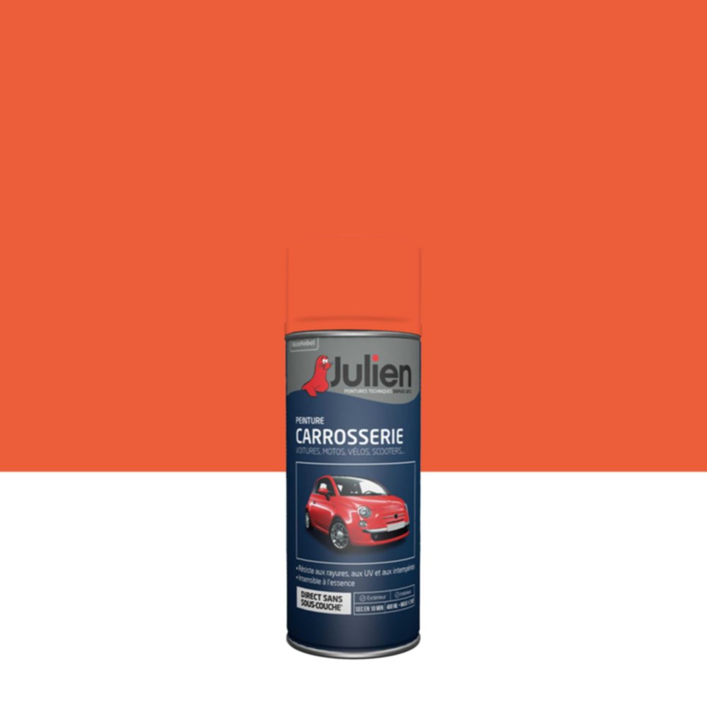 Peinture aérosol Carrosserie Orange Brillant 400ml - JULIEN