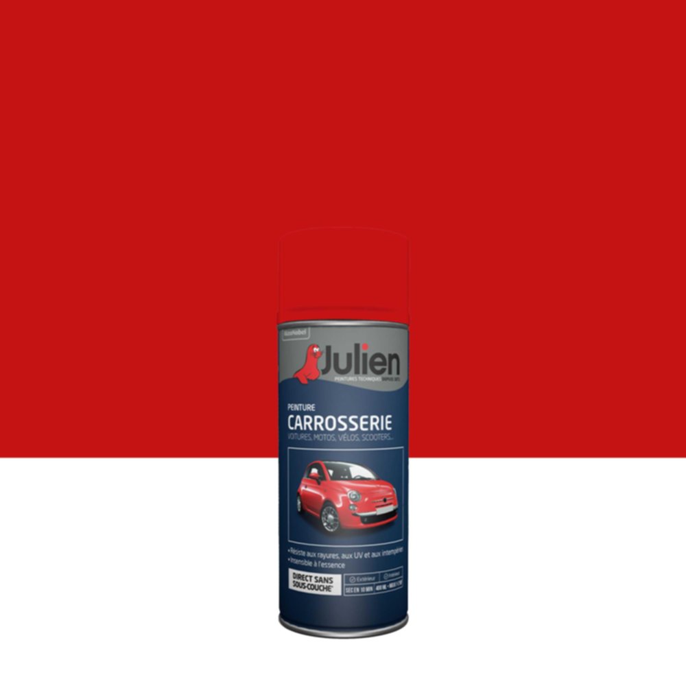 Peinture aérosol Carrosserie Rouge Brillant 400ml - JULIEN