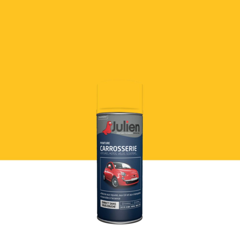 Peinture aérosol Carrosserie Jaune Brillant 400ml - JULIEN