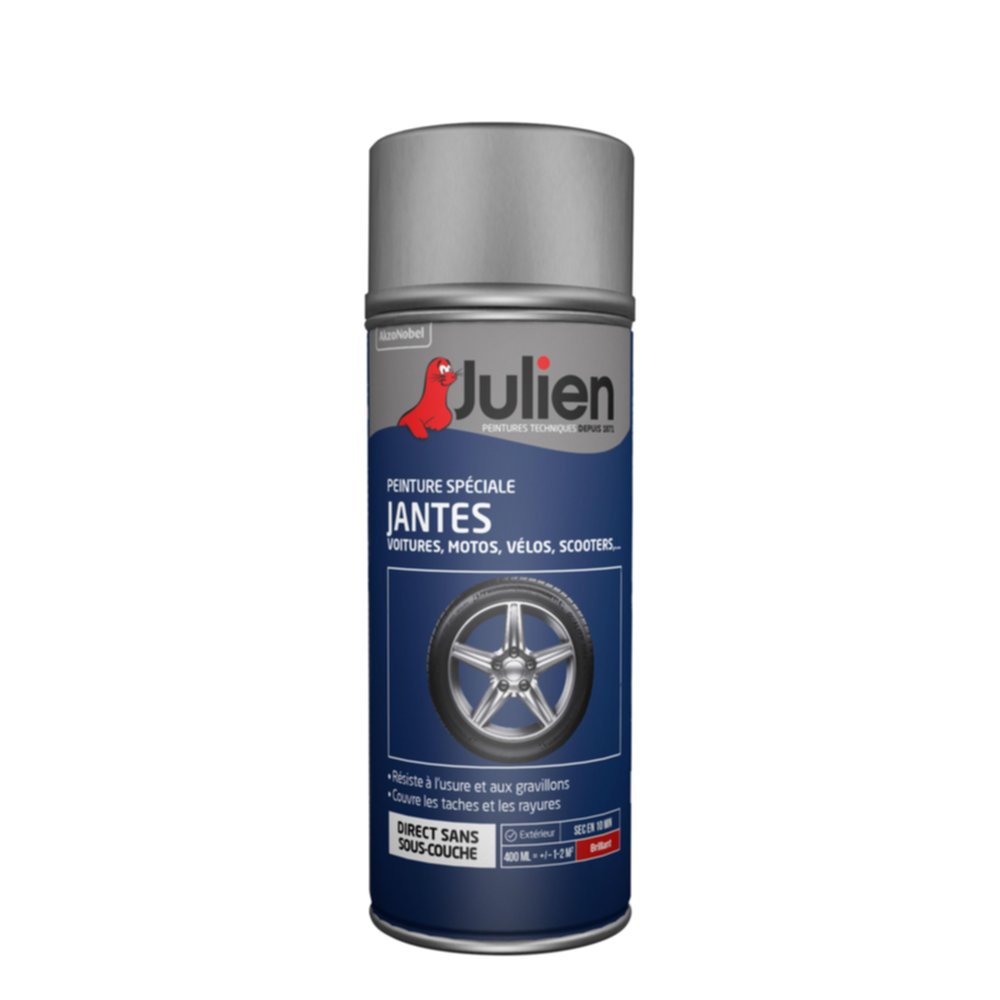 Peinture aérosol Vehicule Special Jantes Gris Brillant 400ml - JULIEN