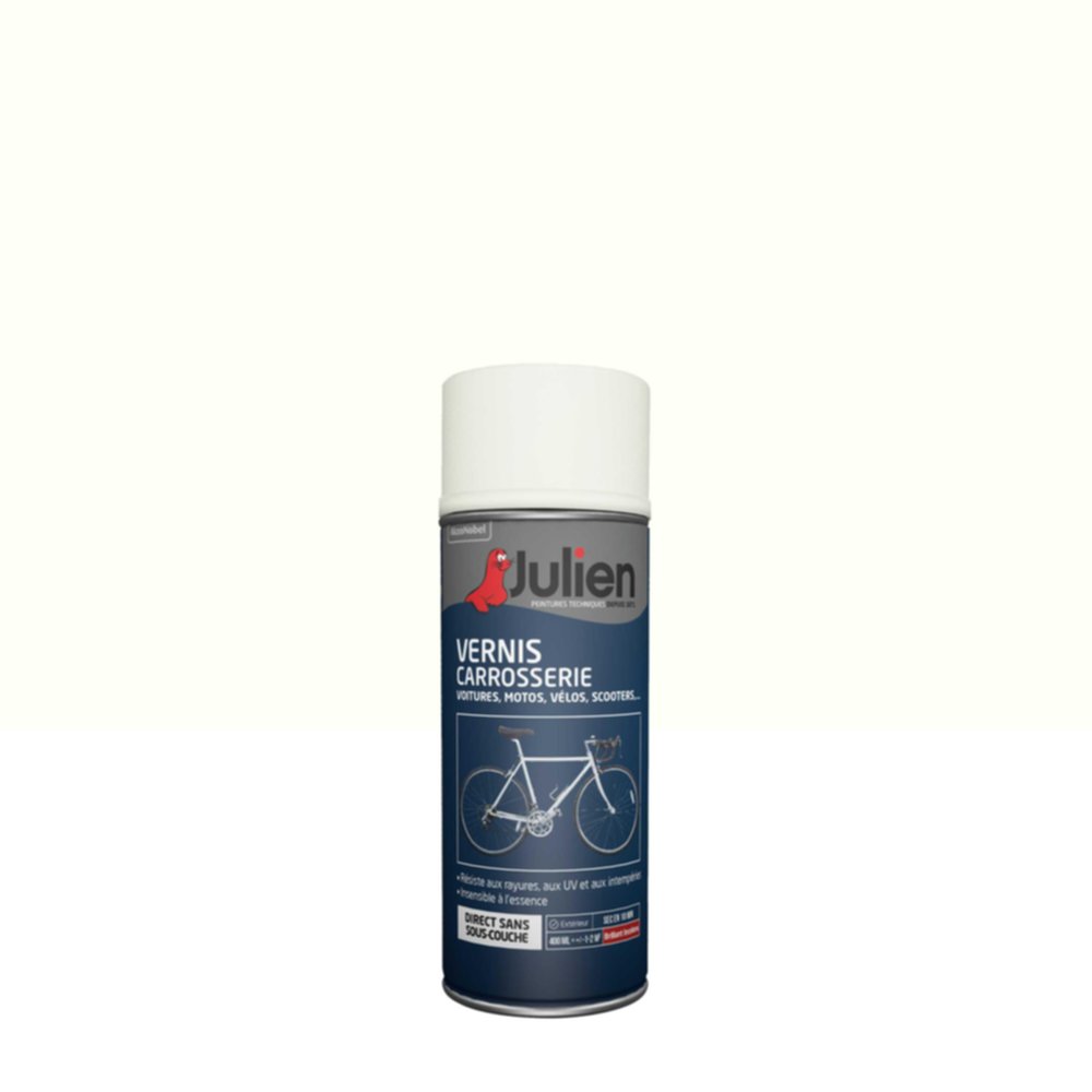 Peinture aérosol Vehicule Vernis Carrosserie Incolore Brillant 400ml - JULIEN