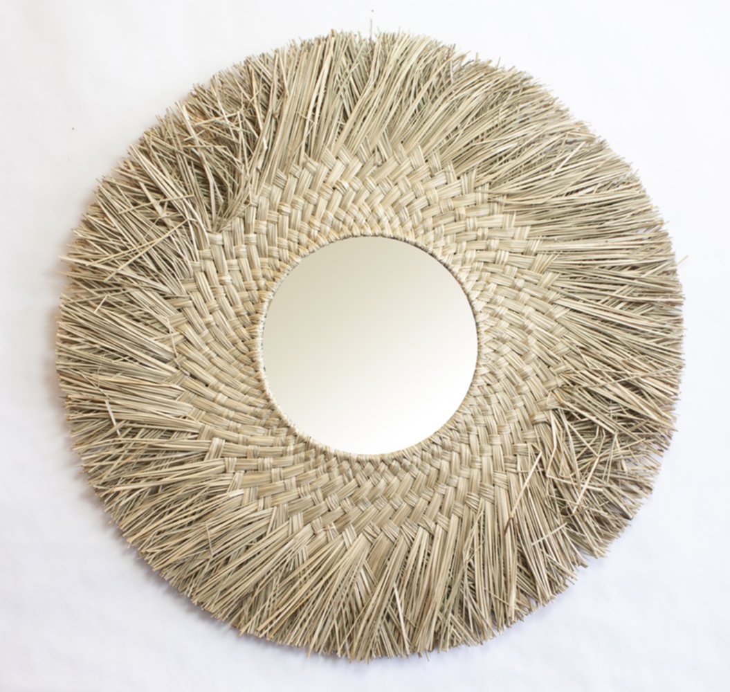 Miroir En Fibre Naturelle 50cm            