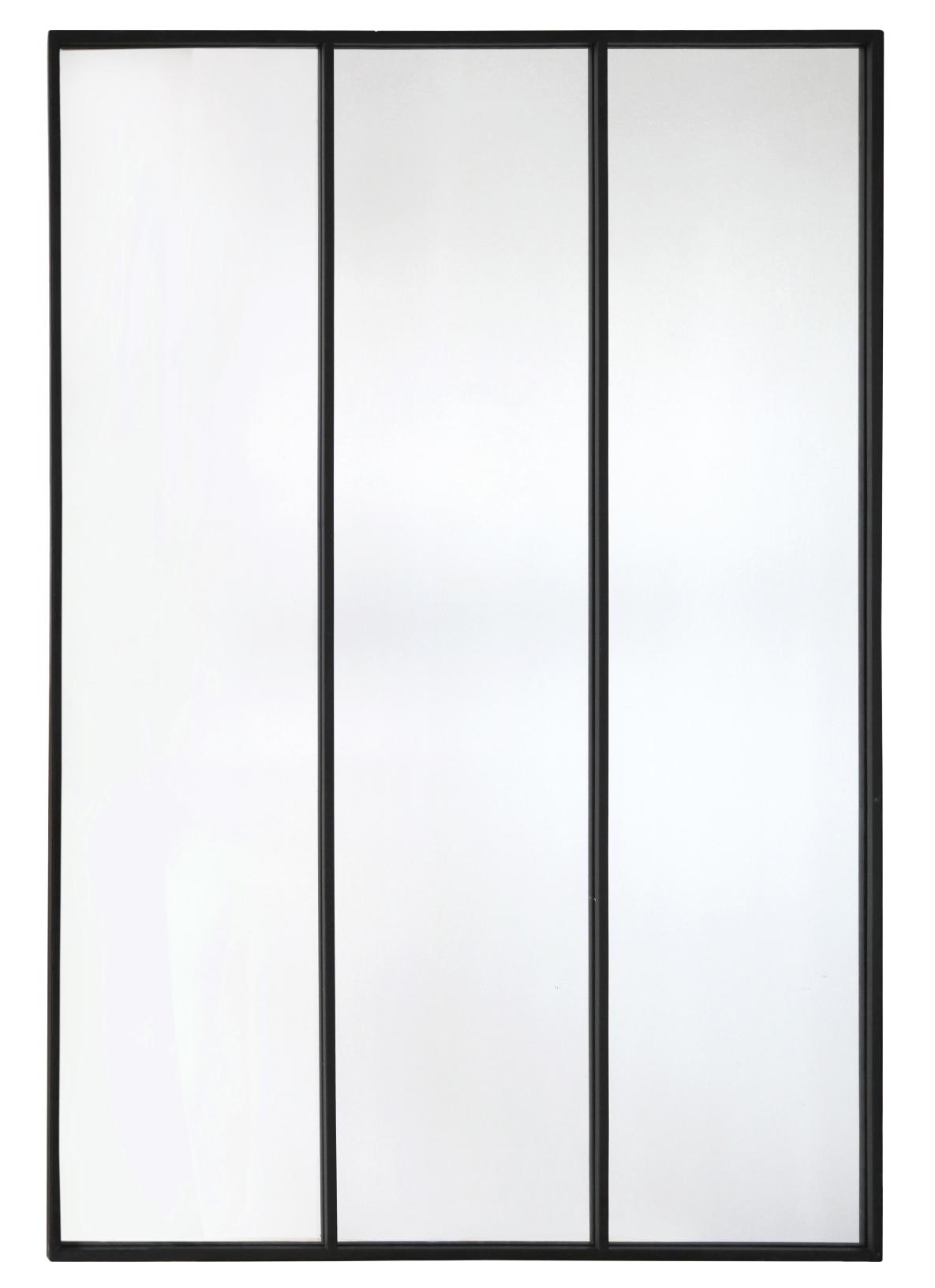 Miroir Verrière Industriel Métal 81x109cm Noir