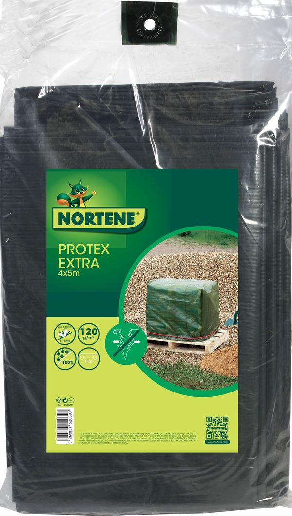 Bâche de protection co-extrudée LDPE 120g/m² Vert 4x5m