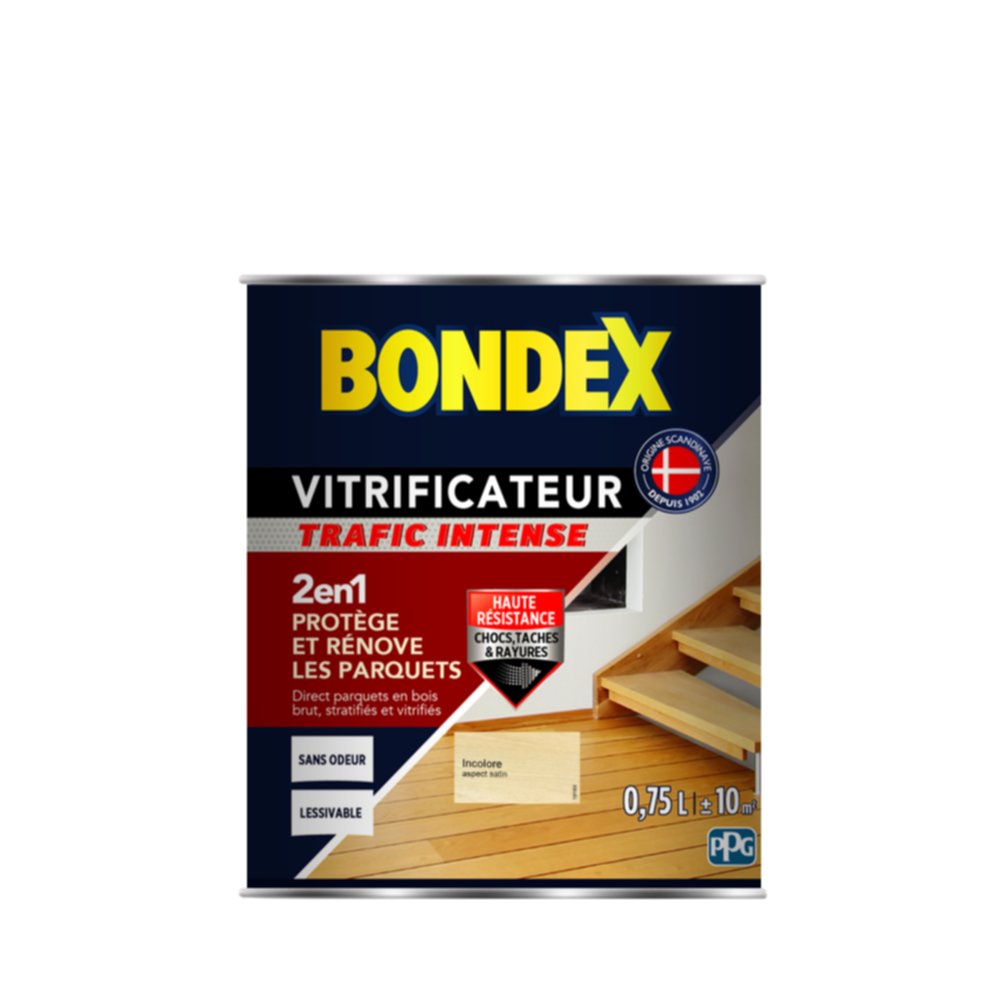 Vitrificateur trafic intense incolore satin 0,75l BONDEX