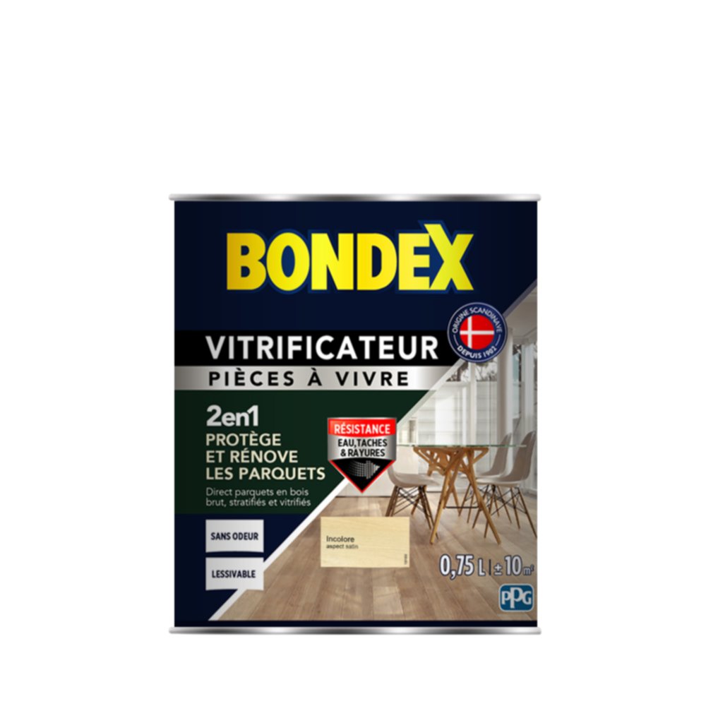 Vitrificateur piece a vivre incolore satin 0,75l BONDEX