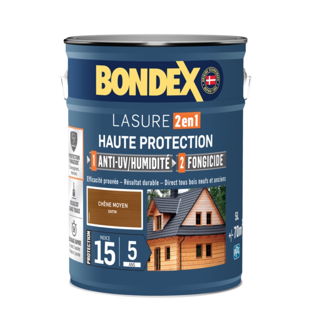 Lasure Ultra classique Chêne moyen 5L - BONDEX