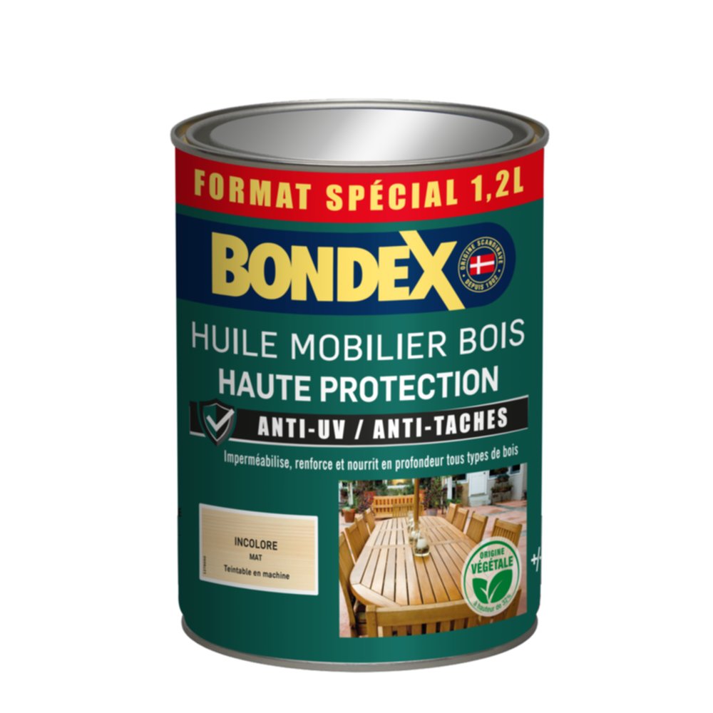 Huile mobilier bois Incolore 1,2L - BONDEX