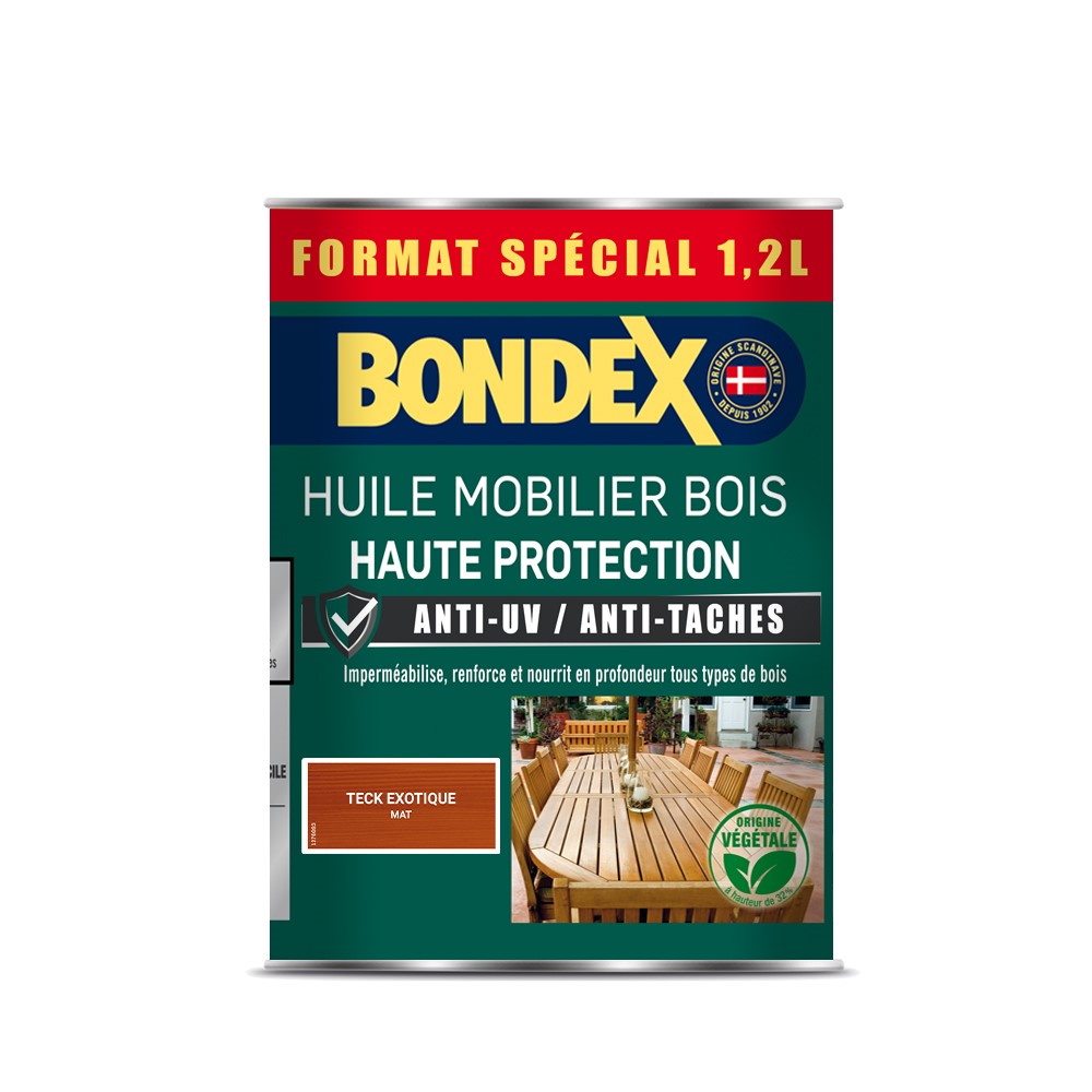 Huile mobilier bois Teck 1,2L - BONDEX