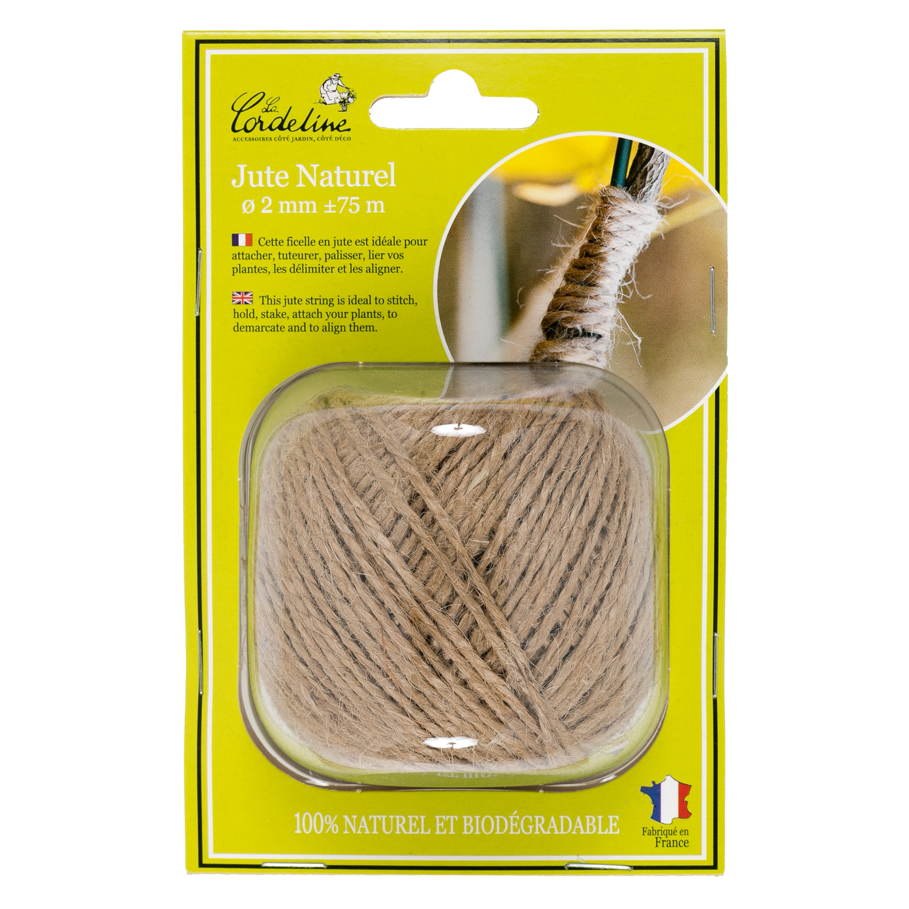 Pelote 100g jute ø2mm ±75m - couleur naturel