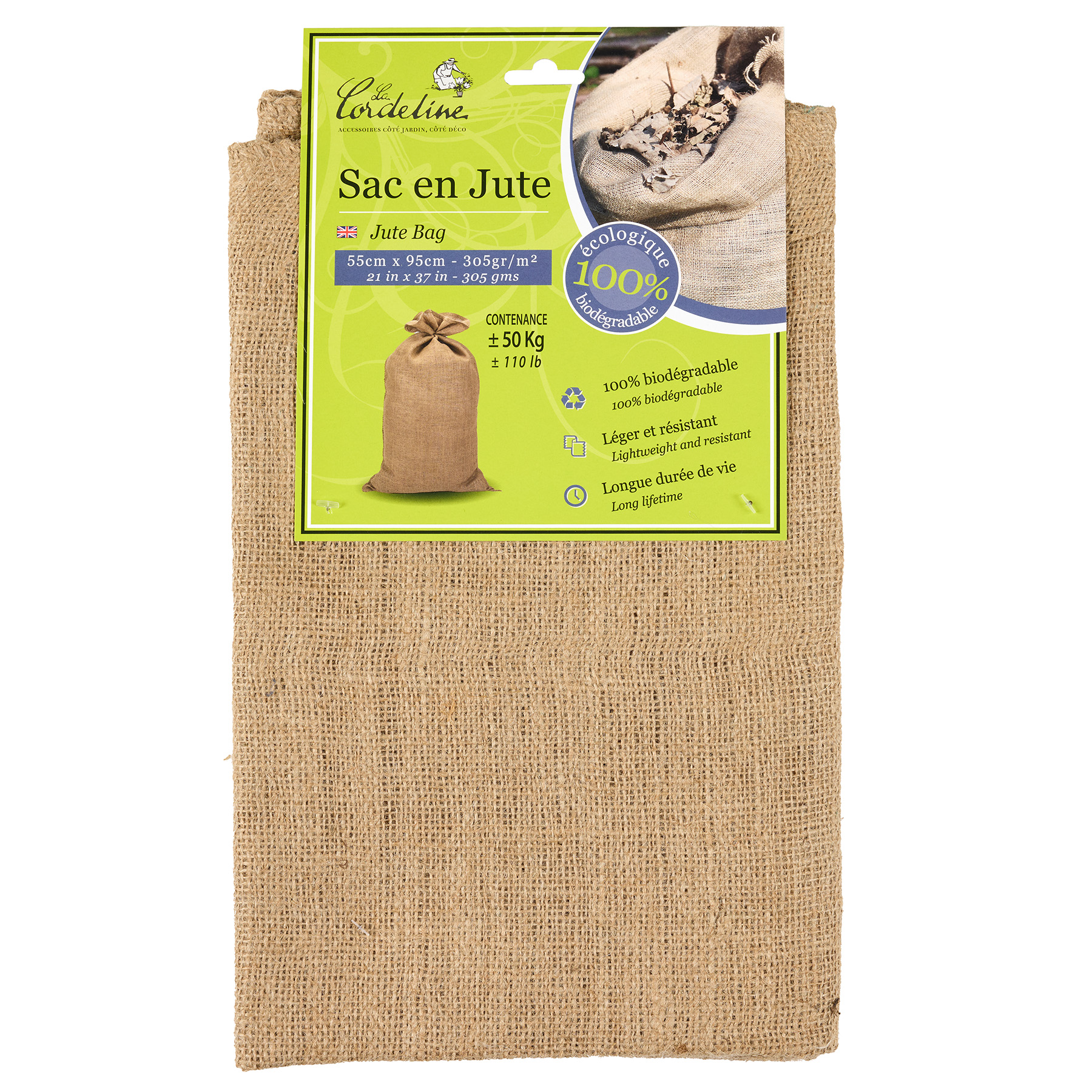 Sac en jute naturel 55 x 95 cm 305gr/m²