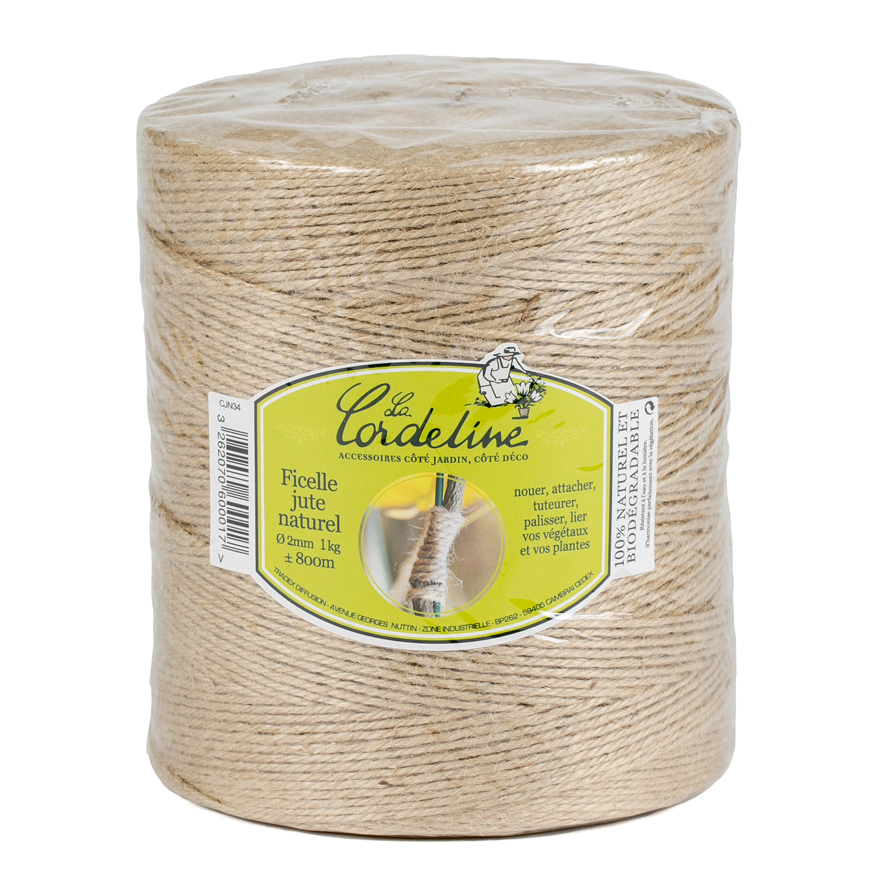 Roll 1kg ficelle jute 2.4/3 ø 2mm ± 800 m