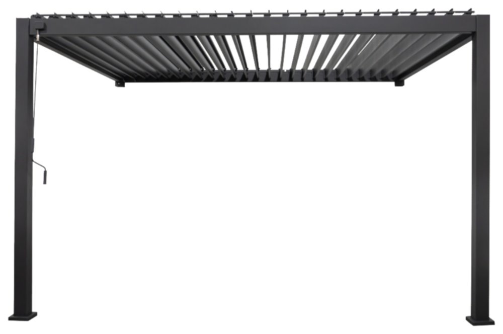 Pergola adossée bioclimatique Alu Caly 4x3m gris