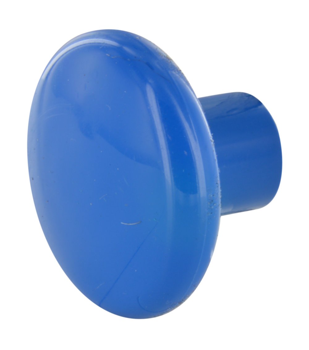 Bouton rond sans insert D35mm H26mm Plastique bleu