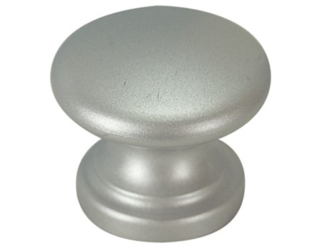 Bouton rond d30 plastique gris alu